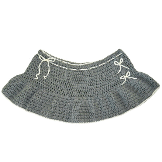 crochet mini ruffle skirt